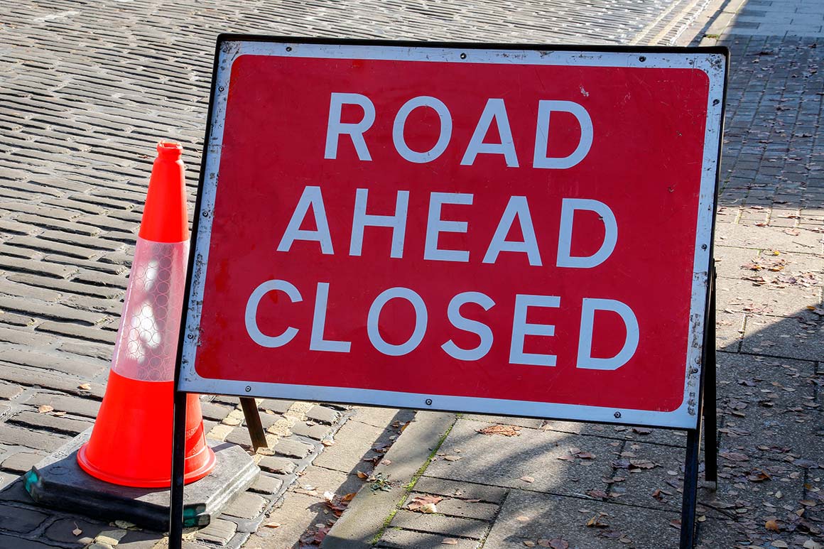 road closed sign placeholder